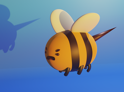 Angry bee - 3D Modelling 3d art 3d character modeling 3ds 3dsmax adventure time blender blender3dart blendercycles c4d cartoon character clean maya 3d photoshop