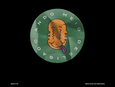 Sticker For Gruta 3d adventure time art branding cartoon design illustration logo smile smiley face typography vector