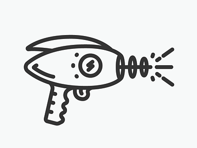 Pew Pew design icon illustration outline pewpew raygun space vector