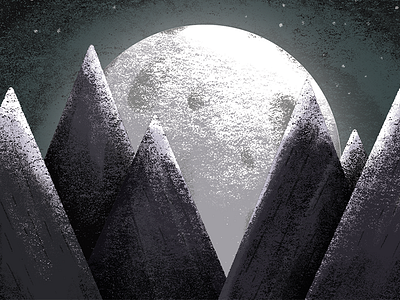 Spacey Mountains babyshower illustration moon mountains space texture