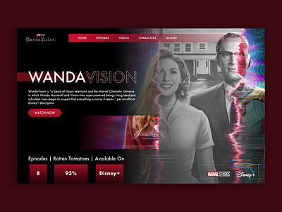 WandaVision: Landing Page 2021 trend adobe photoshop adobe xd adobexd art design disney landingpage marvel ui ux uxui webdesign webpage design website
