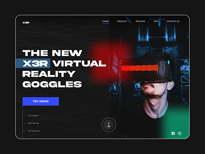 VR Goggles Landing Page | UI