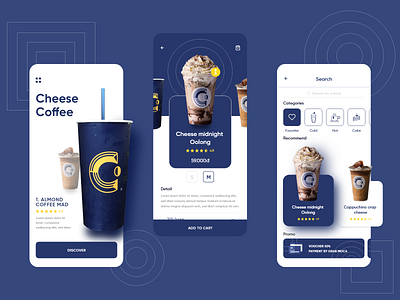 Cheese Coffee App | UI Concept design drink drinks menu ecommerce food food app likeforlike ui