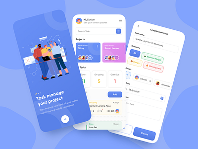 Task Manage Your Project app branding concept design dribbble illustration manage management app minimal mobile task task management trend ui uiux