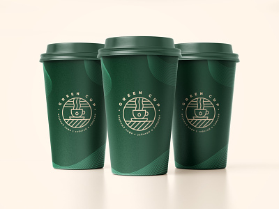 Green Cup Coffee badge badge logo brand brand identity branding coffee cup design logo logodesign logotype vector