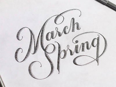 March. Spring classic design handlettering handmade lettering sketch type typography vintage