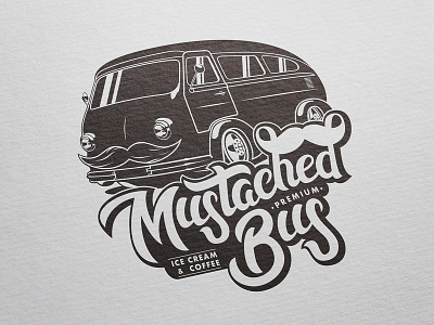 Logo & Illustration for Mustached Bus car design handlettering handmade illustration lettering type typography