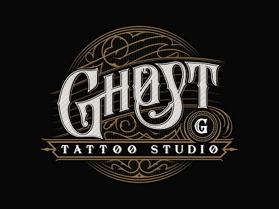 Ghost Tattoo Studio emblem lettering logo type typography леттеринг лого