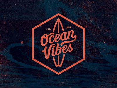 Ocean Vibes Lettering badge badgedesign handlettering lettering logo logodesign logotype script surf surfboard type typography леттеринг