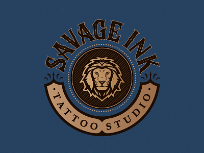 Savage Ink Logo badge badge logo handlettering label lion lion head lion logo logo logodesign logomark typography