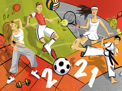 New sport year digital digital illustration digital painting digitalart illustraion procreate sportillustration