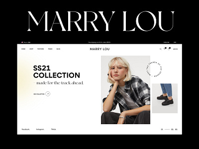 Marry Lou - Fashion store design ecommerce fashion minimal modern online store shop store typography ui uiux ux