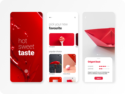 Pick your taste..! crimson hot hot taste red red ideas red layout red mobile concept redesign concept