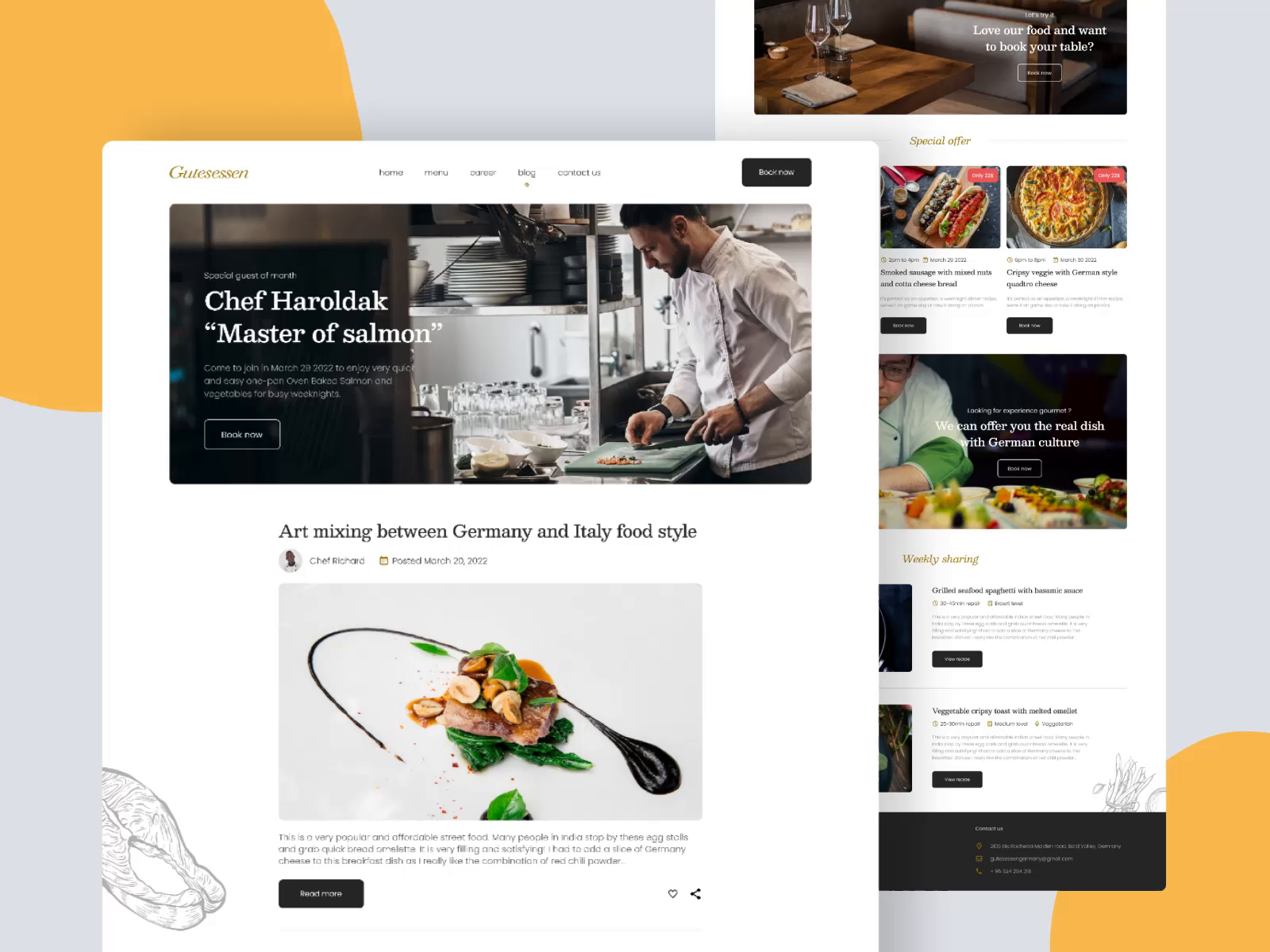 Restaurant theme blog by Ho Tien for Offy Creative Tribe