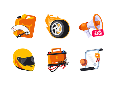 Trophy "Auto parts 2" adversting app car certificate fire flame game gemification helmet illustration mobile tyres ui wheel