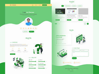 Portfolio Website with Green Color branding design graphic design graphicdesign illustration logo typography ui ux vector