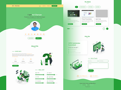 Portfolio Website with Green Color