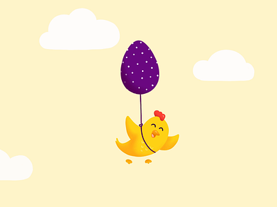 Happy Easter! 🐣 2d animation 2d motion after effects after effects animation animations chicken clouds cute animal design easter easter egg happy easter illustration loading animation motion design motion graphics procreate procreate art ui animation yellow