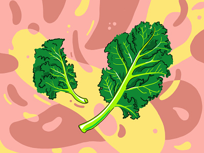 Kale 🌿 art colorful design food food illustration healthy food illustration illustrations kale procreate vegetable veggies warm colors