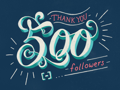 500 Followers! followers illustration lettering procreate typography