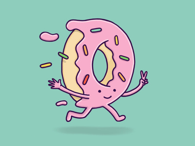 Running Donut colorful donut fun happy illustration procreate