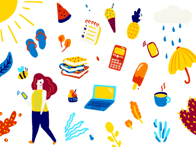 Playful illustration fun spring summer procreate illustration playful