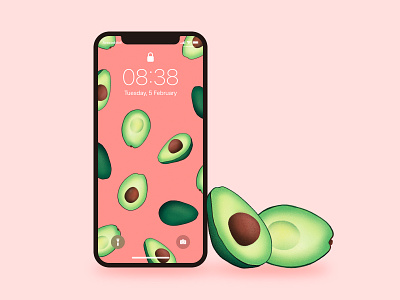Avocado Screensaver avocado colorful colorful art cute illustration ios iphone 10 procreate screensaver