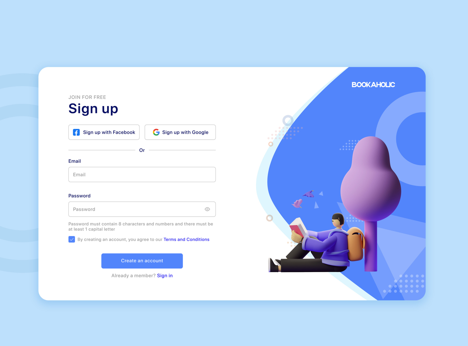 Daily UI Challenge - Day 001 - Sign up by Nguyen Nhung on Dribbble