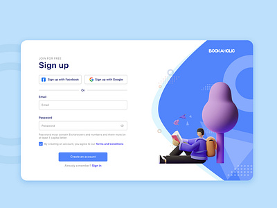 Daily UI Challenge - Day 001 - Sign up app daily ui sign up ui ux web