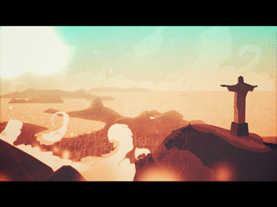 Rio after effects animaton christ the redeemer clouds corcovado landscape mist ocean rio rio de janeiro video