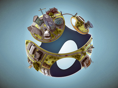 CSC's 3D Logo Globe 3d 3d planet 3d studio max 3dsmax buildings consturction earth globe planet stylised