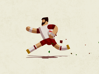 Rugby Run Cycle Test rugby run cycle after effects ae particles particular walk cycle football run sport animation