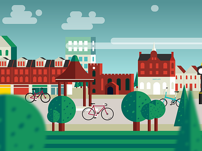Enfield church enfield enfield council illustrator town trees vector illustration