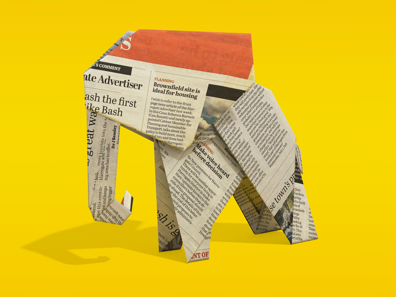 Origami Newspaper Animals 3d 3d studio max 3dsmax animals duck ducks elephant lion mental ray newspaper origami