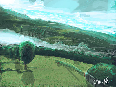 Quick Landscape clouds digital painting landscape madewithmischief microsoft surface mischief painting photoshop ps sketch surface pro 3