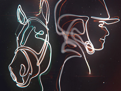 Horse Particles 3d illustration after effects glow horse jockey line illustration particles particular single line sparks trapcode particular