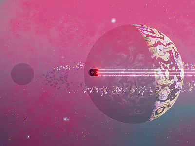 Pink Space after effects c4d cinema 4d moon planets space