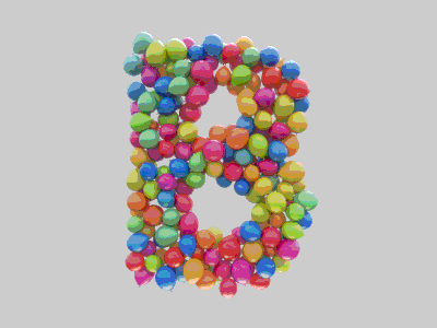 B is for Balloons 36days b 36daysoftype 3d 3d type alphabet balloons c4d cinema4d colorful colourful dynamics loop