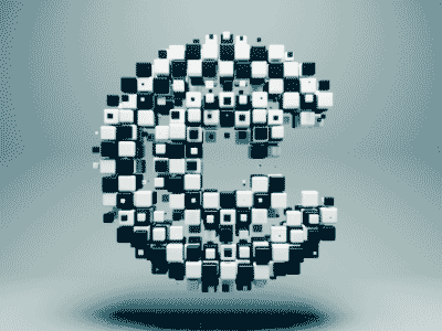 C is for Chequered 36days c 36daysoftype 3d alphabet c4d checks chequered chess cinema 4d octane render