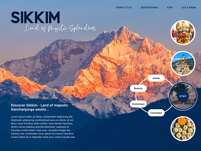 Sikkim- Land of Mystic Splendour dribbleweeklywarmup landing page design sikkim tribute weekly challenge weeklyui weeklywarmup