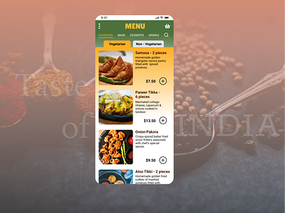 Daily UI :: 043 (Food/Drink Menu)