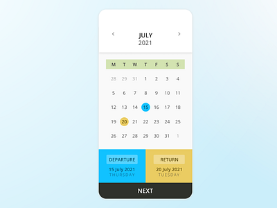 Daily UI :: 080 (Date Picker)