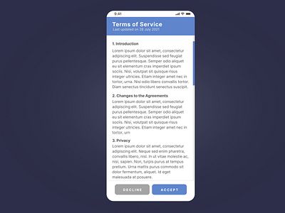 Daily UI :: 089 (Terms of Service)