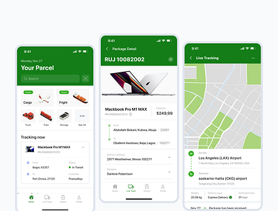 Parcel App app design graphic design ui ux