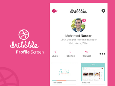 Dribbble Profile screen dribbble ios mobile redesign ui ux