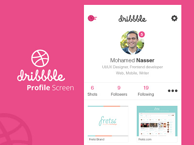 Dribbble Profile screen