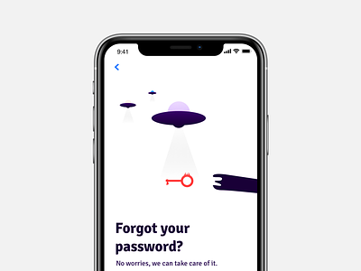 Forgot your password? app design illustration key mobile password security space ui ux