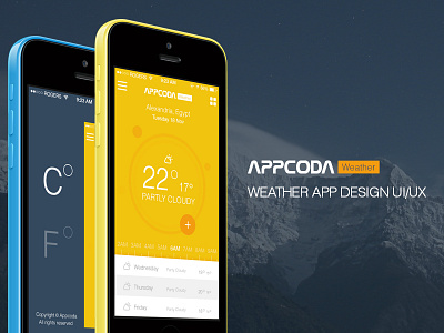 Appcoda final weather app appcoda colored flat redesign ui ux weather