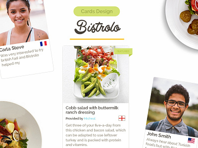 Bistrolo Cards bistro cards flat foods grid ui ux webdesign