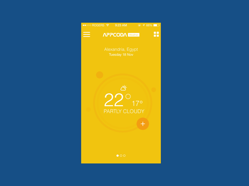 Appcoda Interaction animated app appcoda interaction ios keynote mobile nasserui ui ux weather